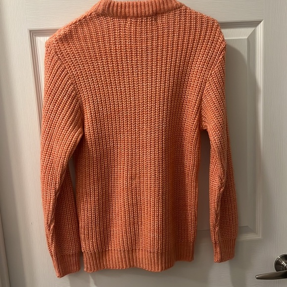 New chunky sparkling Peach Bellini cable knit crew neck sweater - Picture 4 of 9